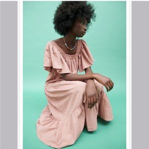 Zara Frilled Tiered Midi Dress